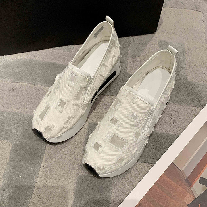 Dame Slip-On Sneakers med innovativt tekstildesign og skridsikker sål Stilla