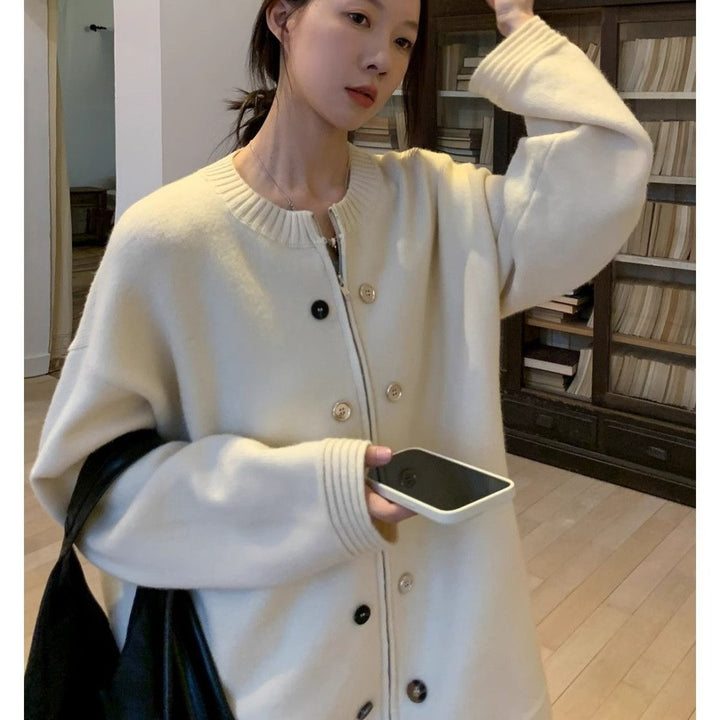 Kvinders oversized cardigan med knapdetaljer og afslappet snit Stilla