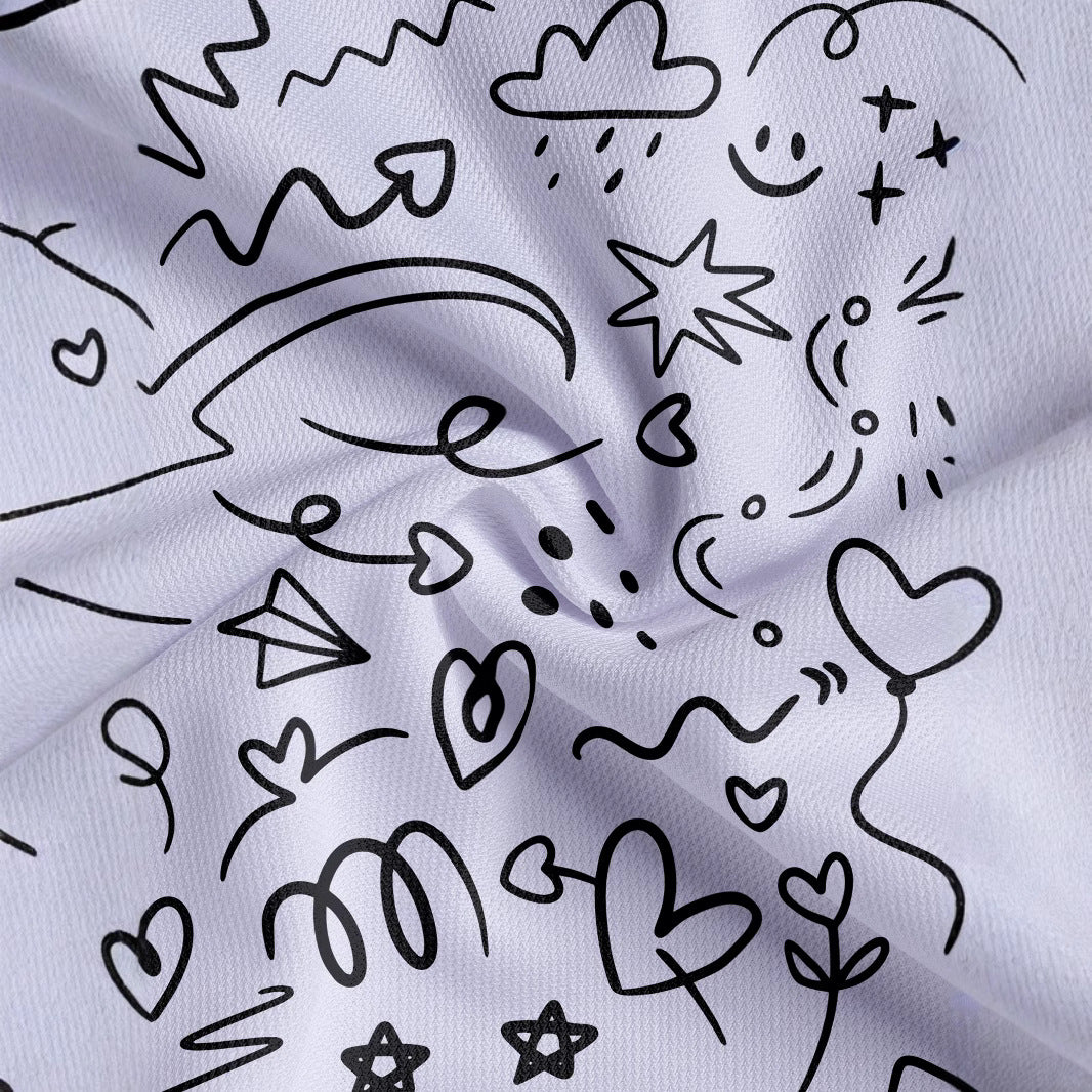 Herrer Kortærmet Poloshirt med kreativt, håndtegnet design Stilla