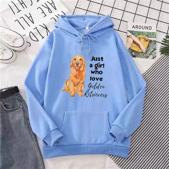 Kvindernes Hoodie med Kærlig Golden Retriever Motiv Skovae