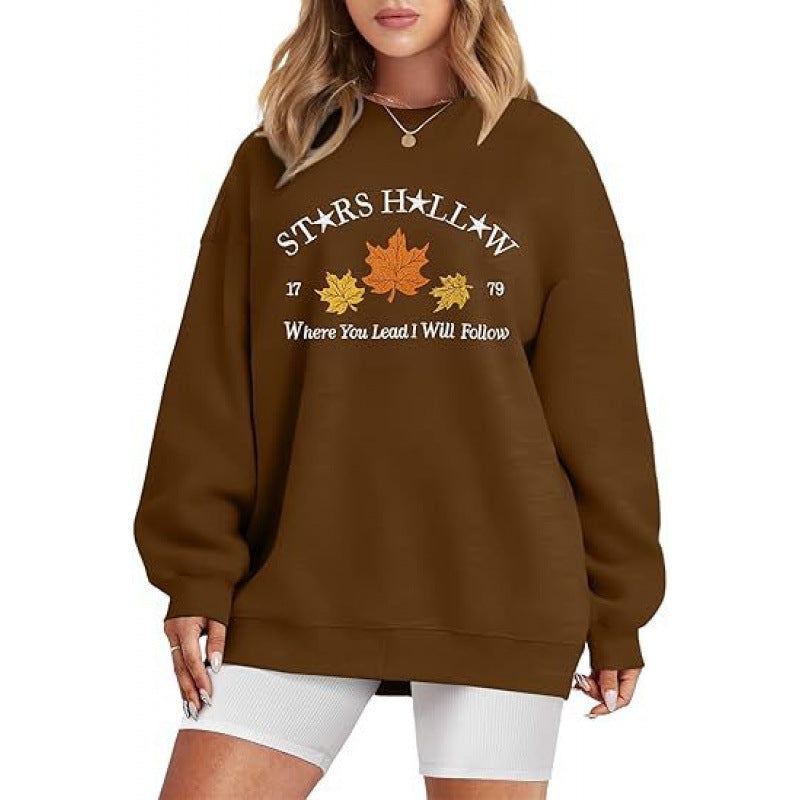 Kvinders sweatshirt med en løs pasform og dekorativt efterårsmotiv Stilla