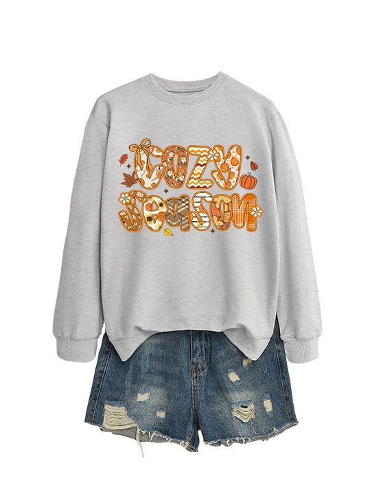 Kvinders sweatshirt med kreativt efterårsdesign og afslappet pasform Stilla