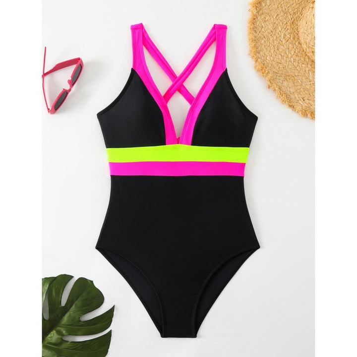 Dame Sporty Én-delt Badedragt med Farveblokdesign Stilla