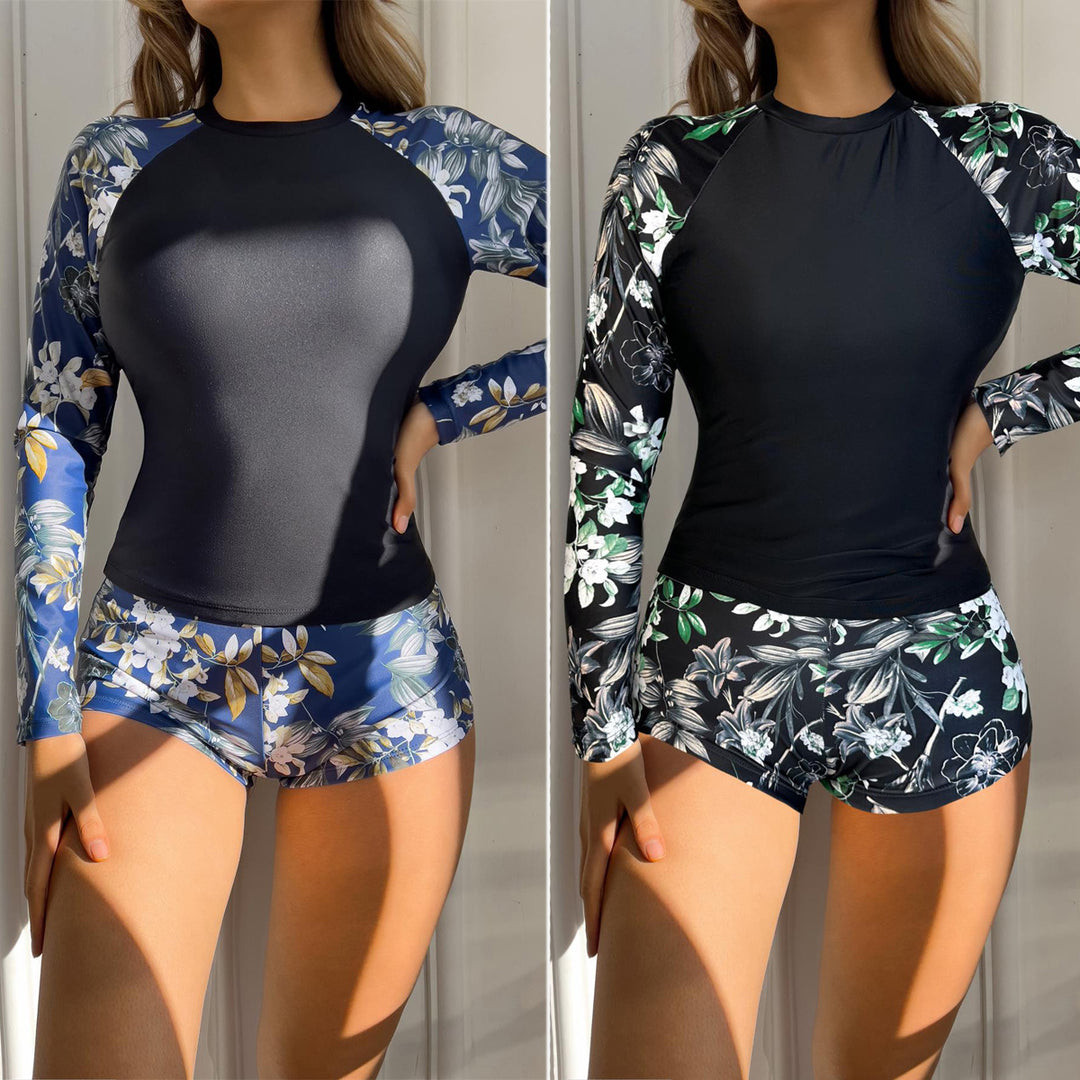 Dame UV-beskyttelse Surfdragt med fashionable ¾-ærmer og blomsterindsatser Stilla