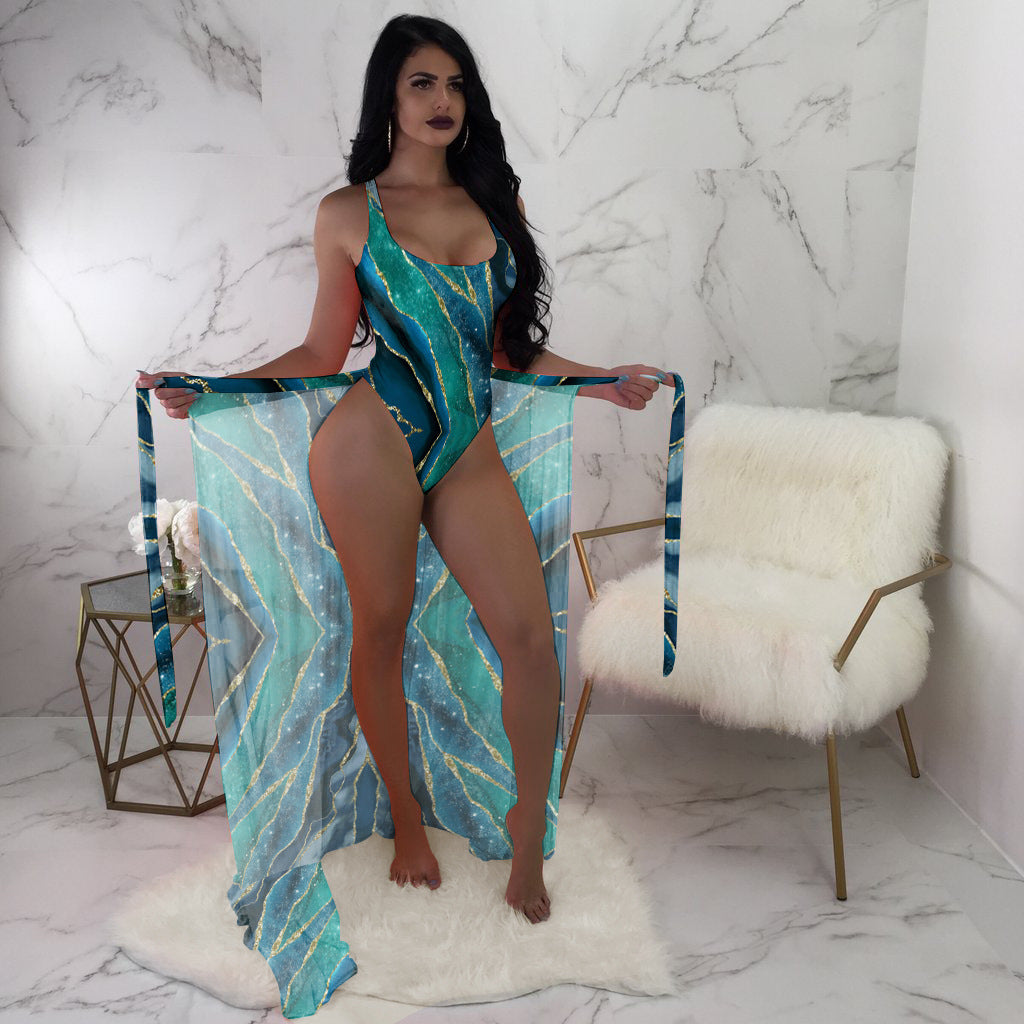 Dame badedragt med elegant overdel Stilla
