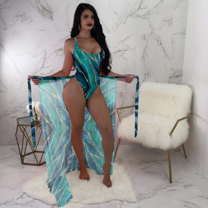 Dame badedragt med elegant overdel Stilla