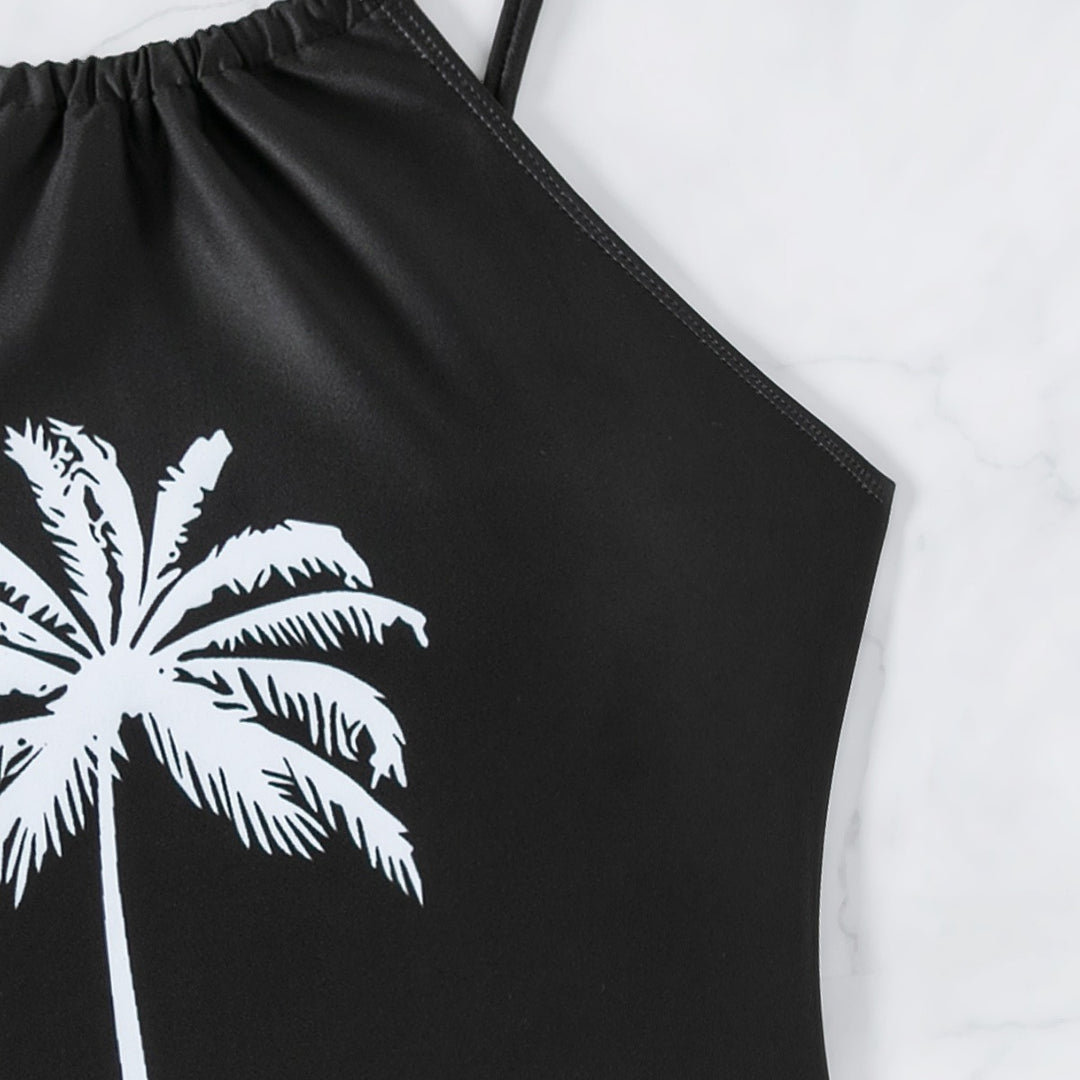Dame Tankini-sæt med moderne design og stilfuld palmetryk Stilla