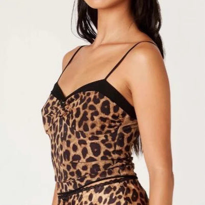 Damer Stilfuldt Leopardmønster Cami Top Stilla