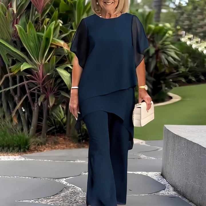 Dame Elegant Lagdelt Top og Bukser Sæt Stilla