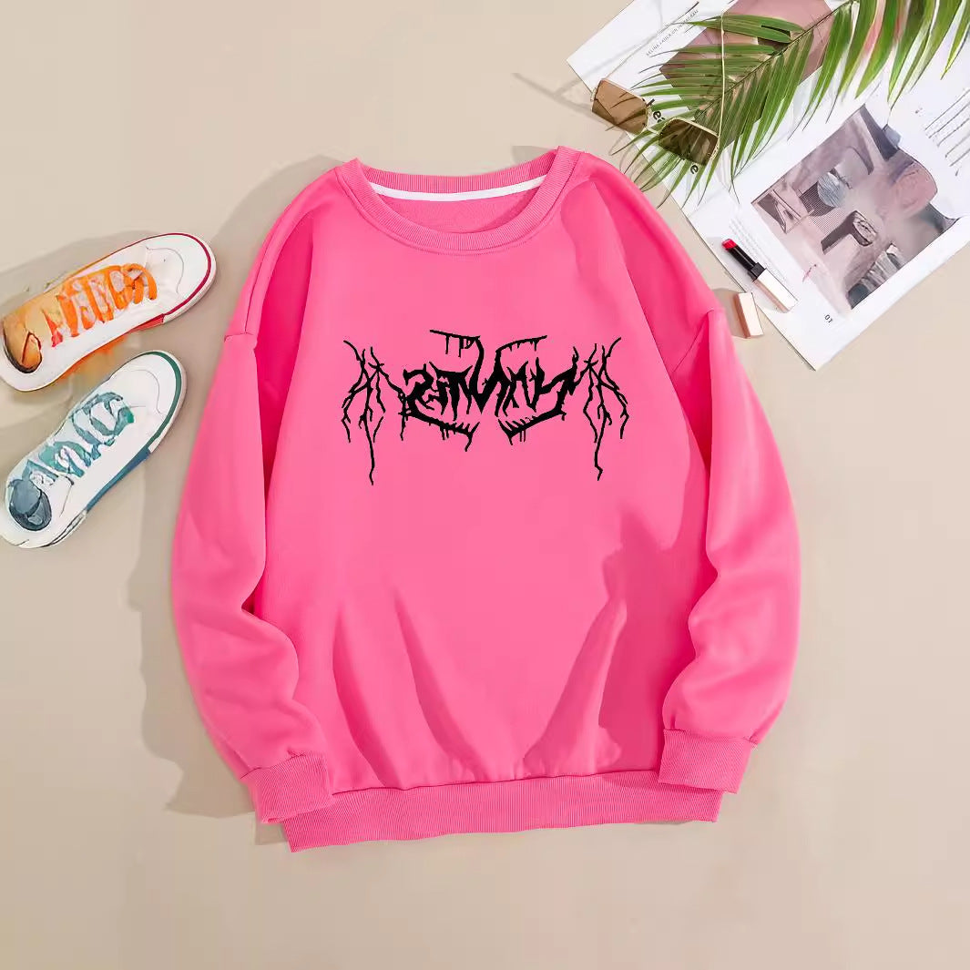 Kvinders afslappede sweatshirt med moderne grafisk design Skovae