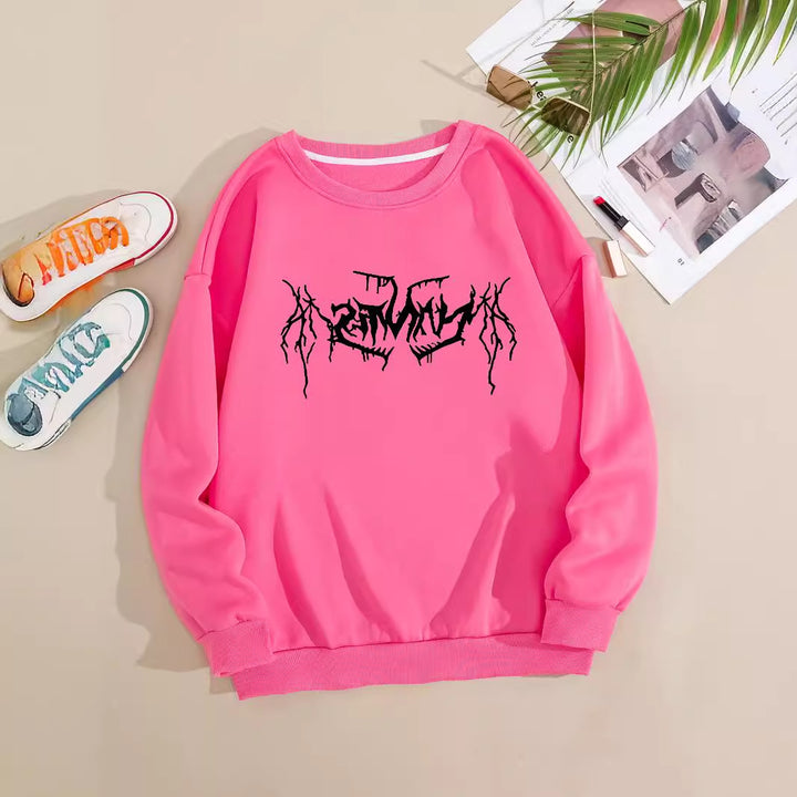 Kvinders afslappede sweatshirt med moderne grafisk design Skovae