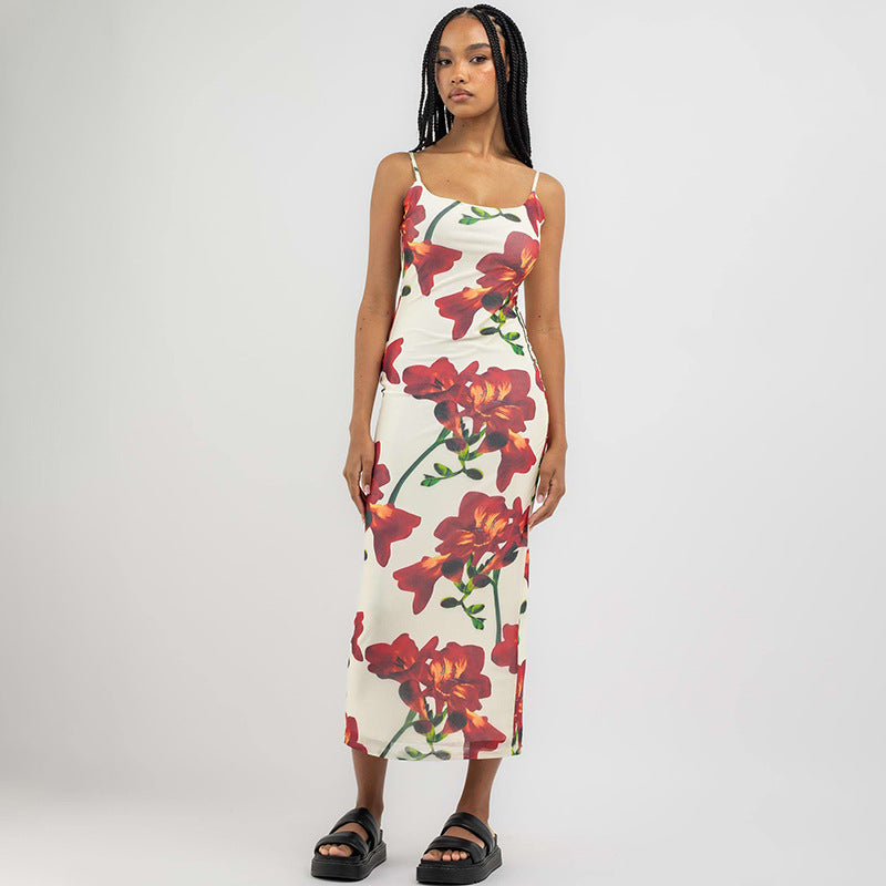 Dame Floral Print Bodycon Kjole Stilla 1751515814