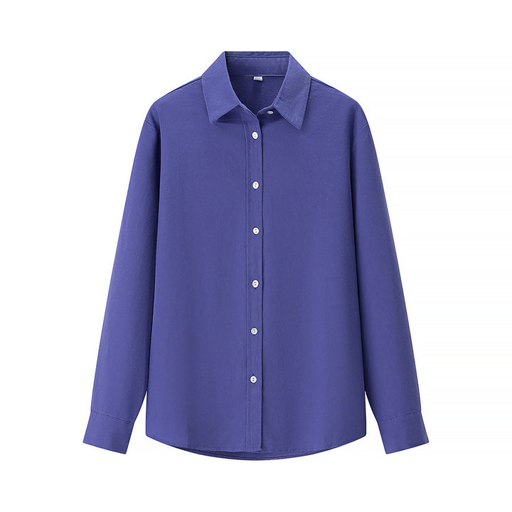 Dame langærmet bluse med elegant krave og smagfulde knapdetaljer Stilla