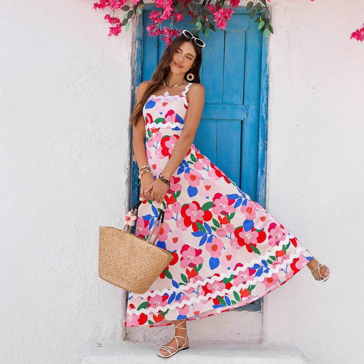 Dame Blomster Maxi Kjole Stilla