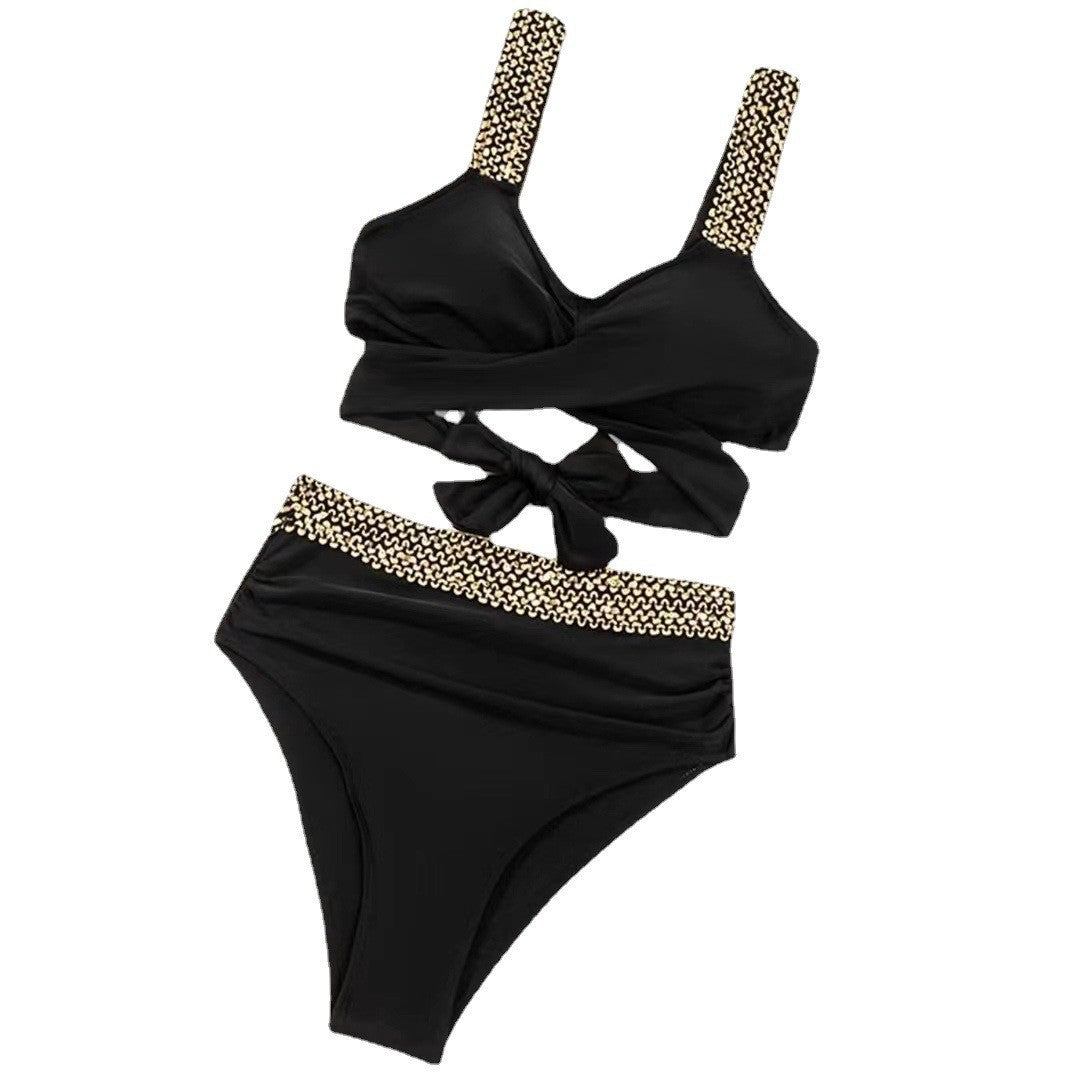 Dame Sporty Bikini med indpakningsoberdel og elegante accenter Stilla