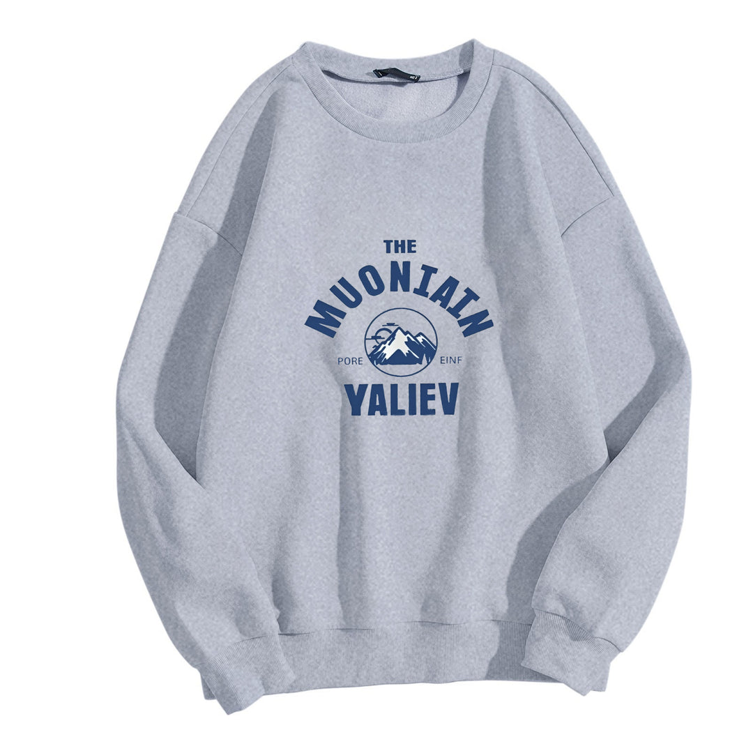 Kvinders hyggelige sweatshirt med front bjergmotiv Skovae