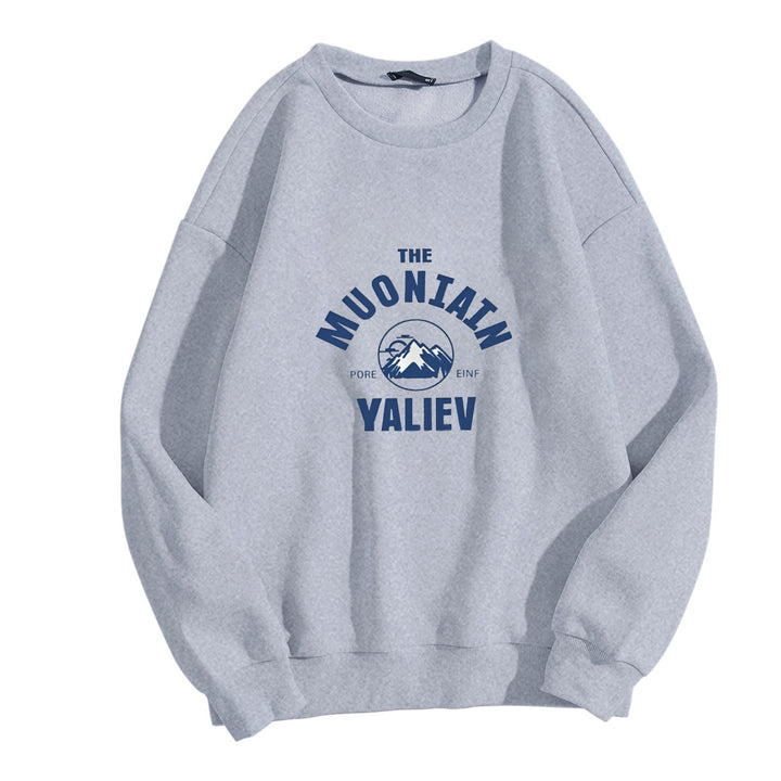 Kvinders hyggelige sweatshirt med front bjergmotiv Skovae