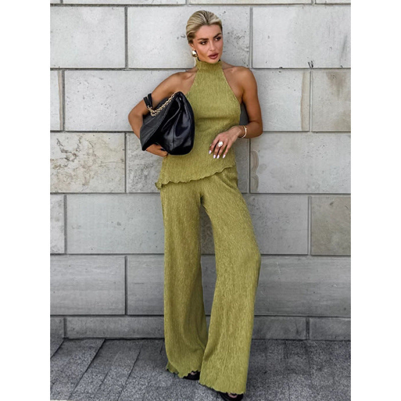 Femme Elegante Flæse Strik Maxi Kjole Stilla