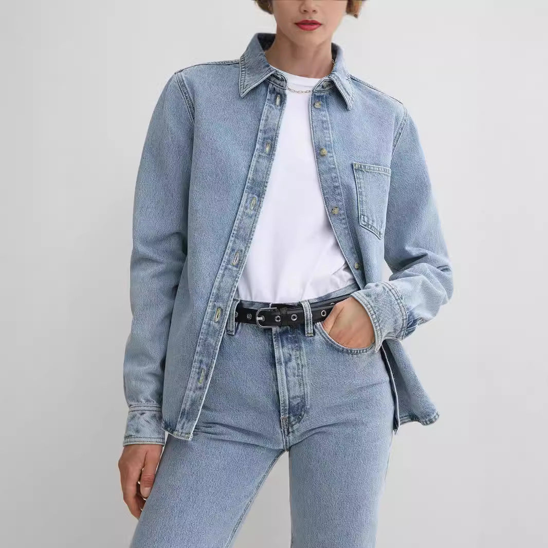 Dame denim skjorte i en afslappet pasform Stilla
