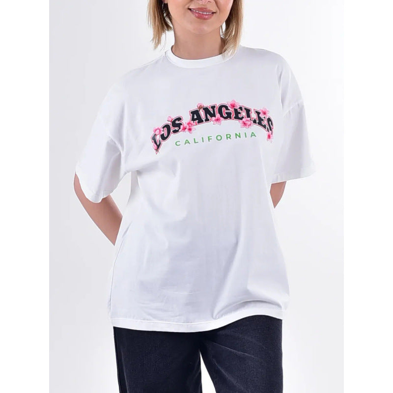 Dame Oversized T-Shirt med floralt tryk Stilla
