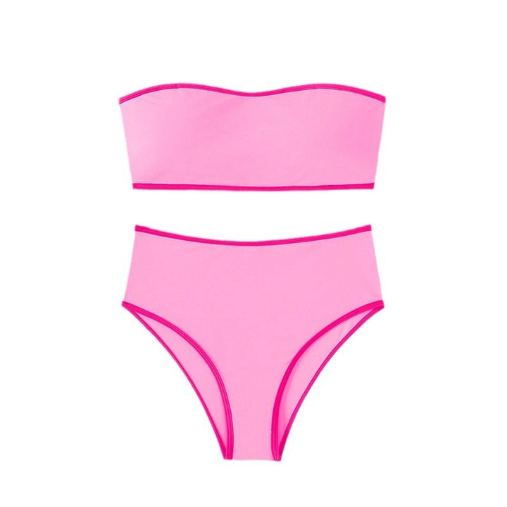 Dame Bandeau-bikini med høj talje og elegante detaljer Skovae