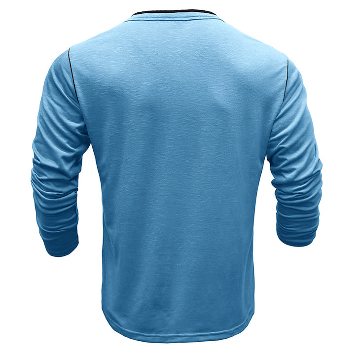 Herrer Langærmet Henley-shirts med moderne ståkrave og stilfulde knapdetaljer Stilla