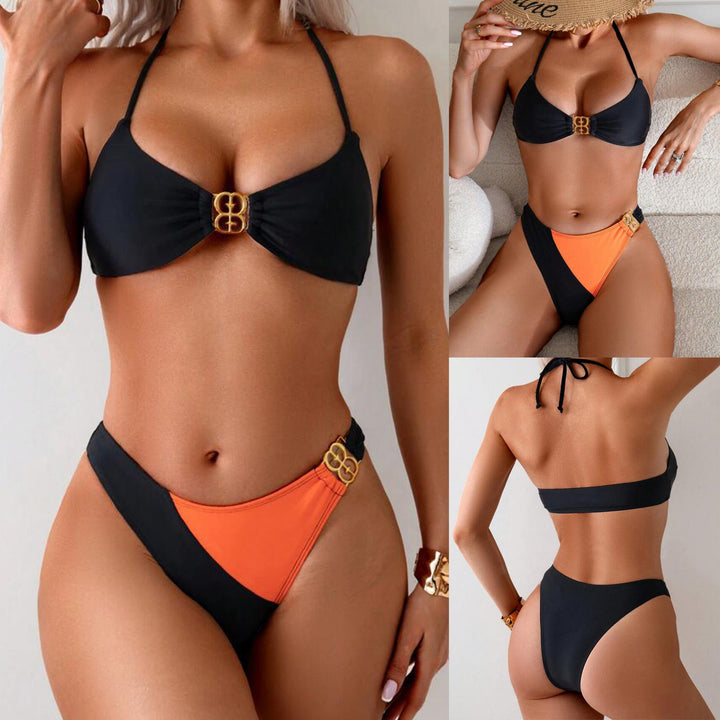 Dame bikini-sæt med raffinerede accent-detaljer og høj benudskæring Stilla