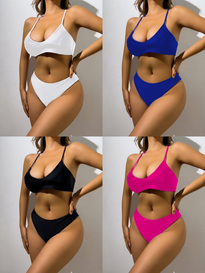 Femme Højskåret Minimalist Bikini Sæt Stilla