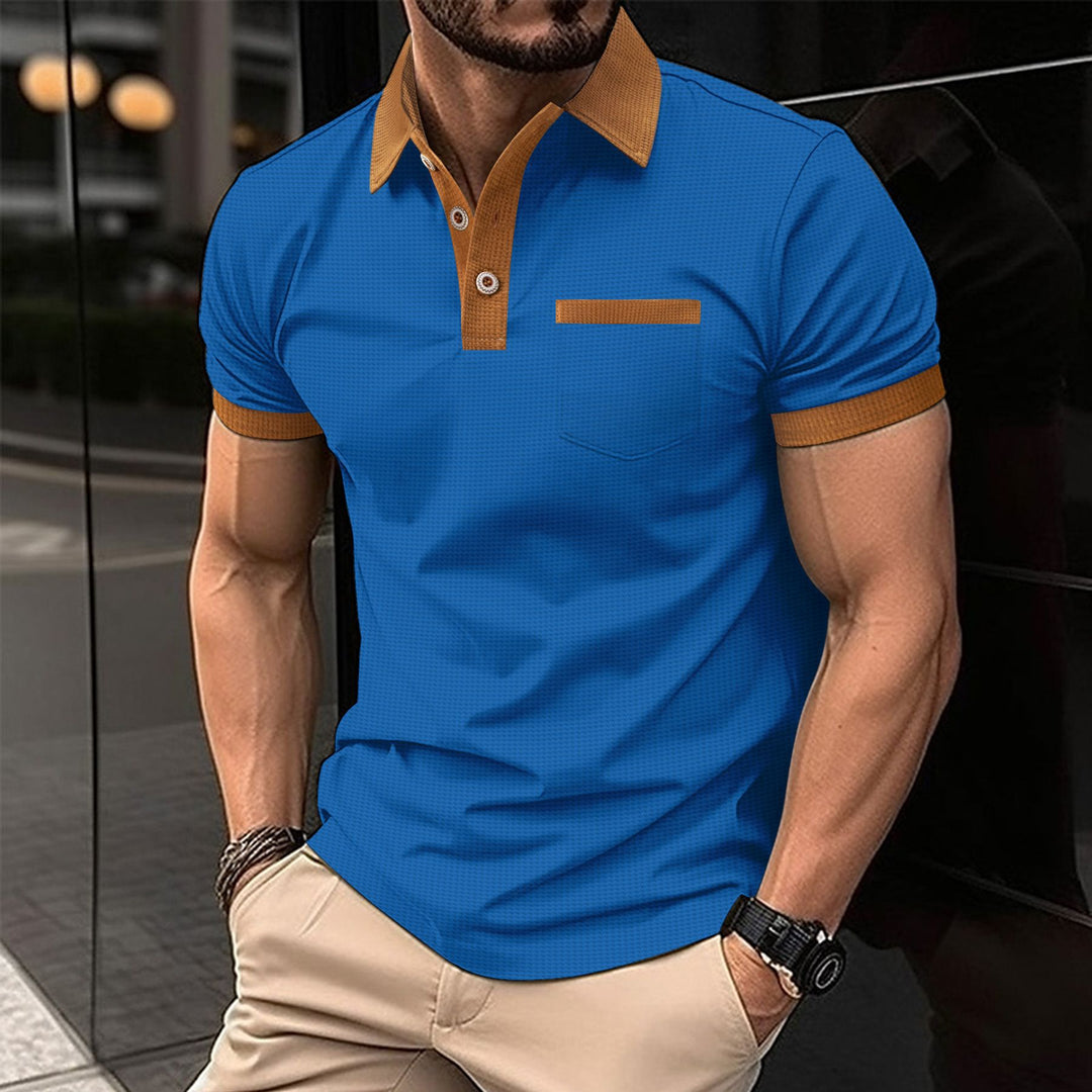 Herrer elegant polo t-shirt med struktureret krave og modige accenter Stilla