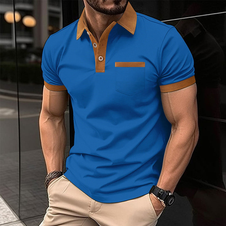Herrer elegant polo t-shirt med struktureret krave og modige accenter Stilla