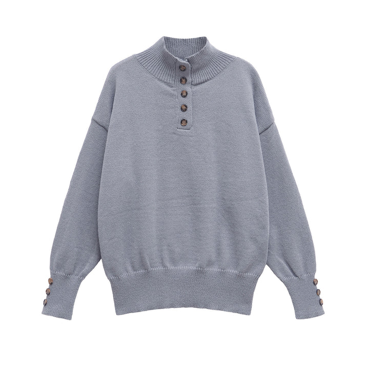 Femme Knap-Down Strikpullover Stilla