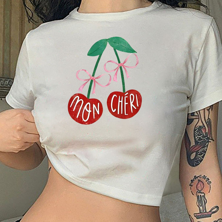 Dame Crop-T-Shirt med sjov fødselsdags-slogan og kropsnær pasform Skovae