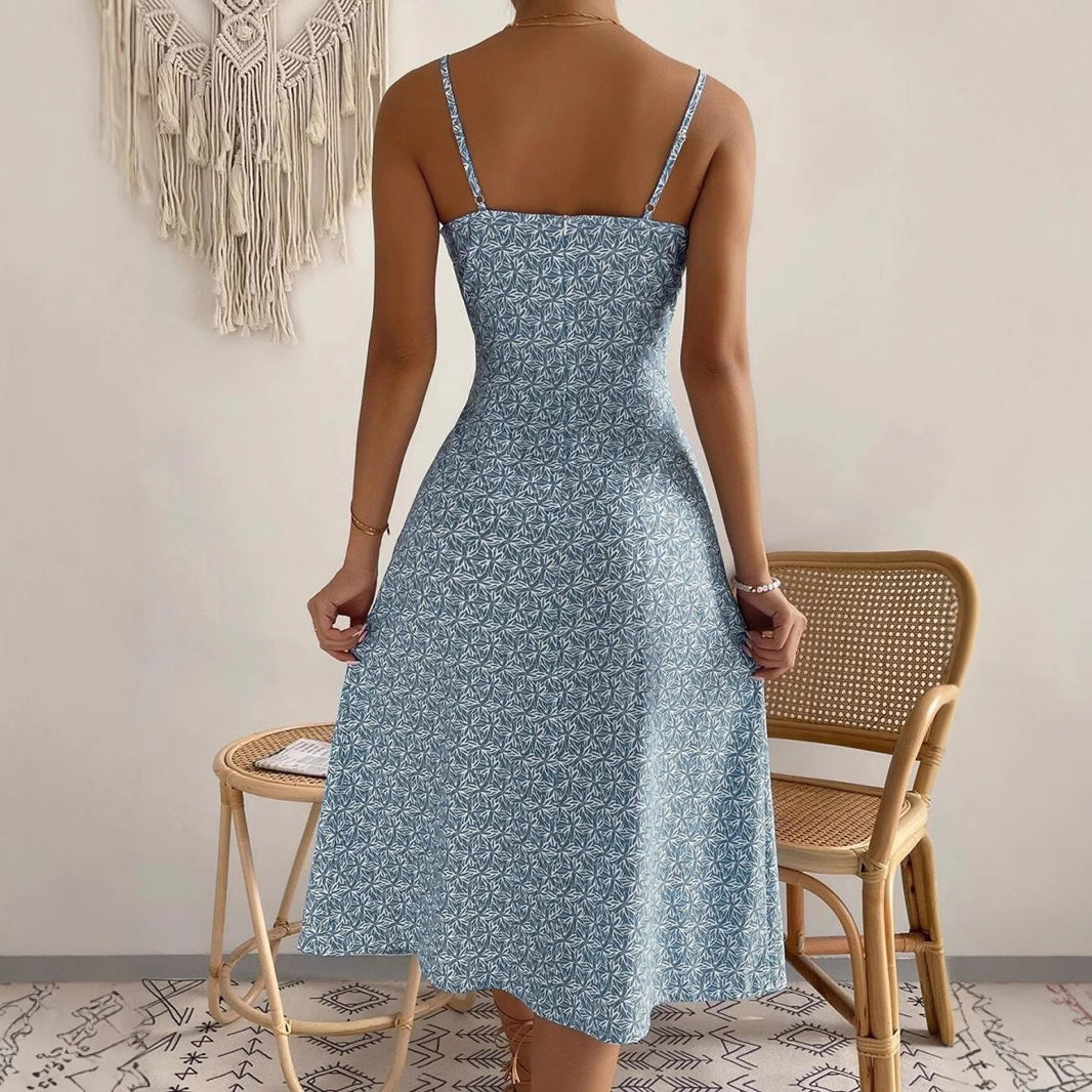 Dame Elegant Sprøjt Midi Kjole Stilla