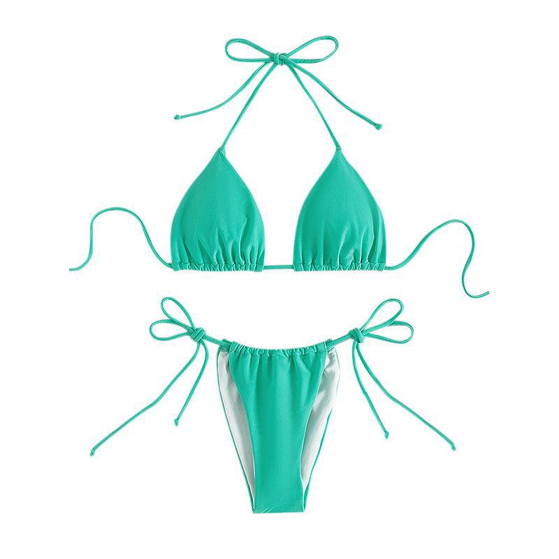 Dame Triangel-Bikini med justerbare snøre detaljer og elastisk talje Skovae