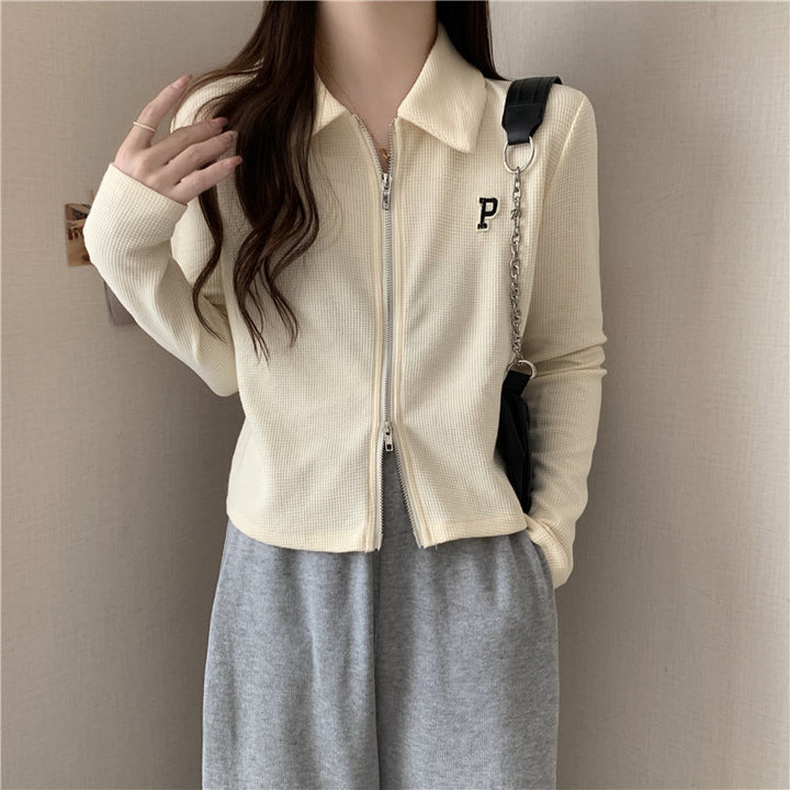 Femme Waffle Strik Zip-Up Jakke Stilla
