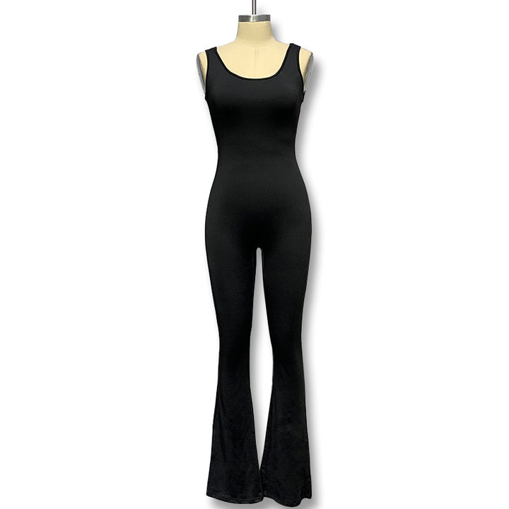 Dame Elegant Jumpsuit med figursyet snit og flared ben Skovae