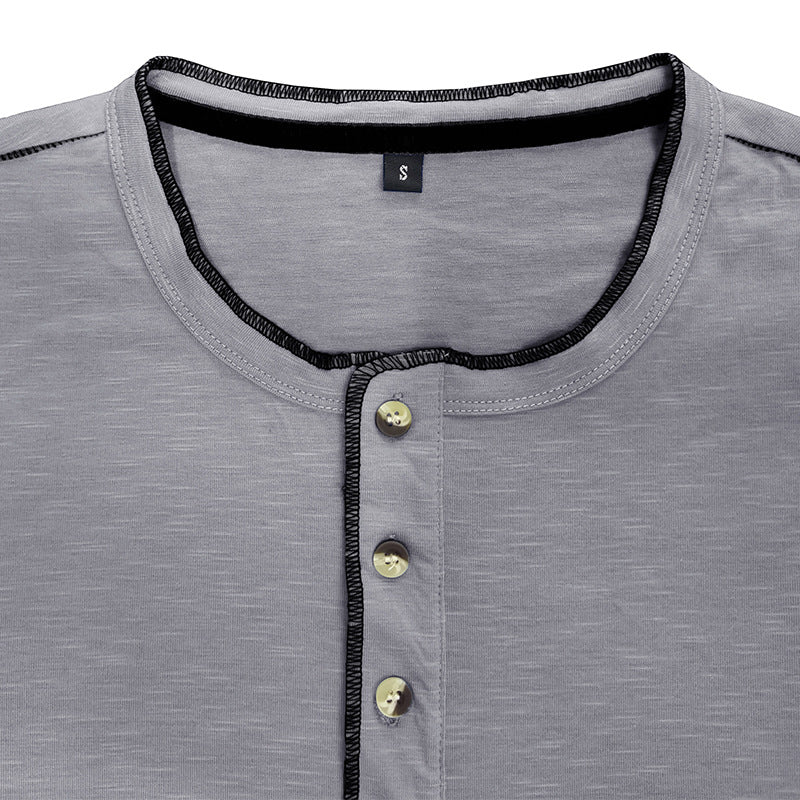 Herre Langærmet Henley-Shirt med fashionable detaljer og behagelig pasform Stilla