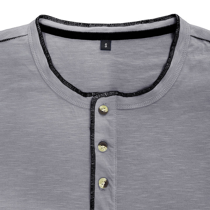 Herre Langærmet Henley-Shirt med fashionable detaljer og behagelig pasform Stilla
