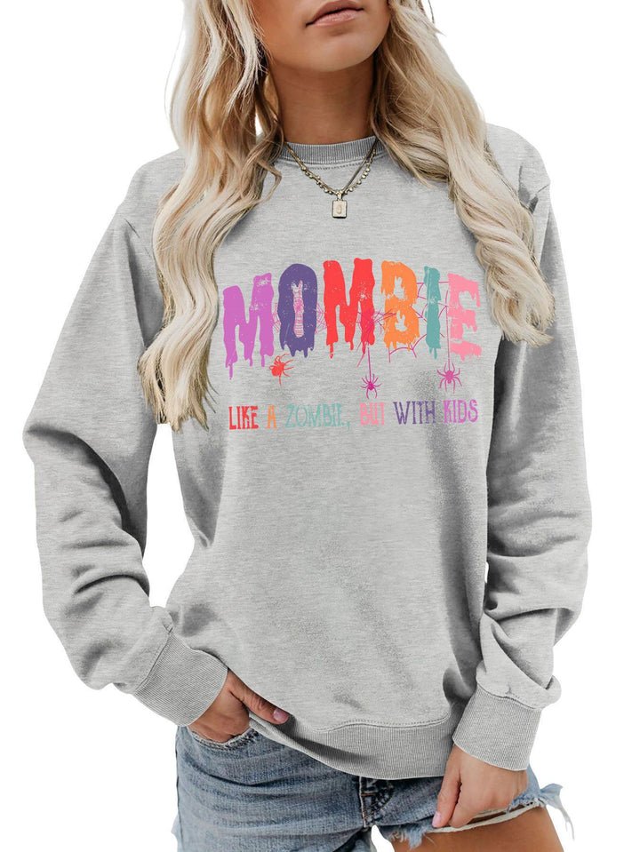 Dame sweatshirt med kreativt zombie-motiv Stilla