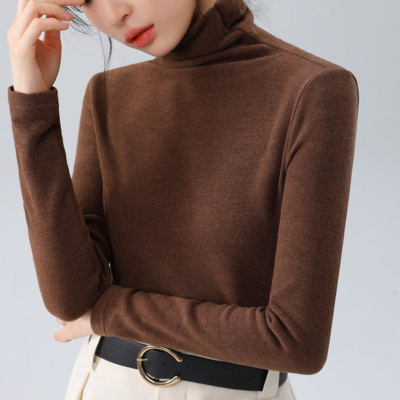 Dame Turtleneck-top med blødt strækstof og figursyet snit Stilla