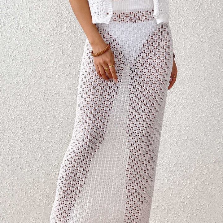 Femme Mesh Strik Maxi Nederdel Stilla