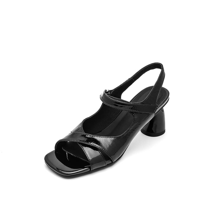 Femme Metalliske Slingback Hæle Sandaler med Blokhæl Design Stilla