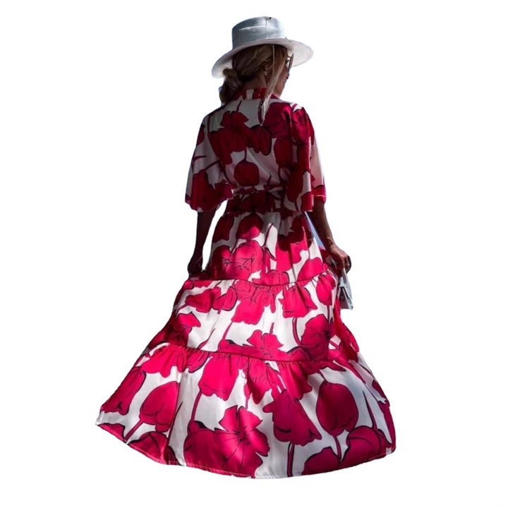 Dame elegant kimono med blomstret design Skovae