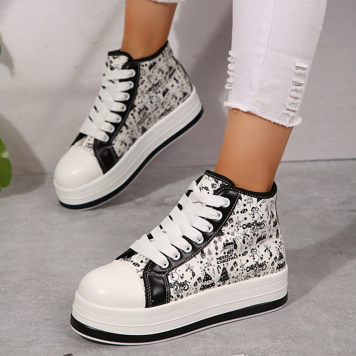 Damer Højkvalitets Sneakers med festligt Print og komfortabel Sål Stilla