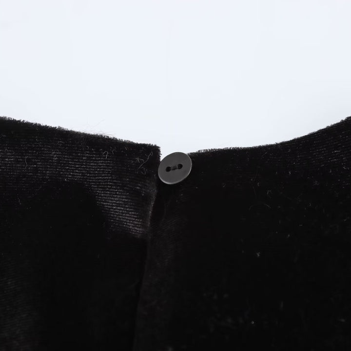 Dame Ærmeløs Velour Mini Kjole med Sløjfe Detaljer Stilla