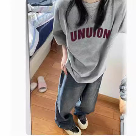 Dame Oversized T-shirt med grafisk tekst Stilla