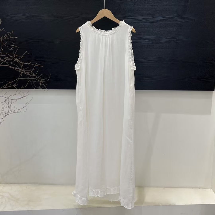 Femme Elegante Rynkende Lange Maxi Kjole Stilla