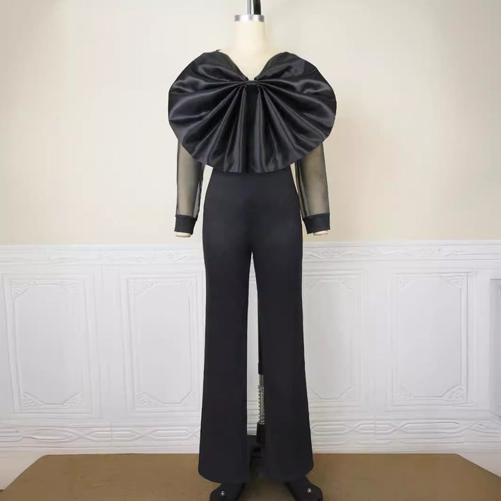 Damer Elegant Jumpsuit med voluminøst satin kjole Skovae
