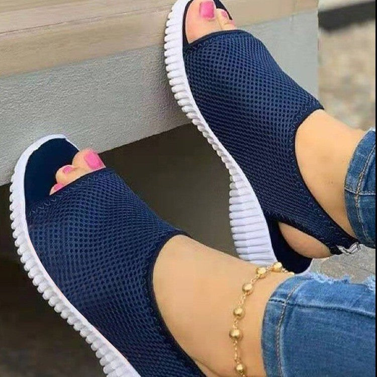 Dame Åbne Sneakers-Pantoleter med åndbart Mesh-Overmateriale og skridsikker sål Stilla