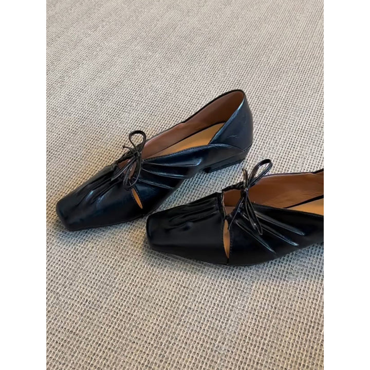 Dame Elegant Metallic Flade Sko med Sløjfedetalje Stilla